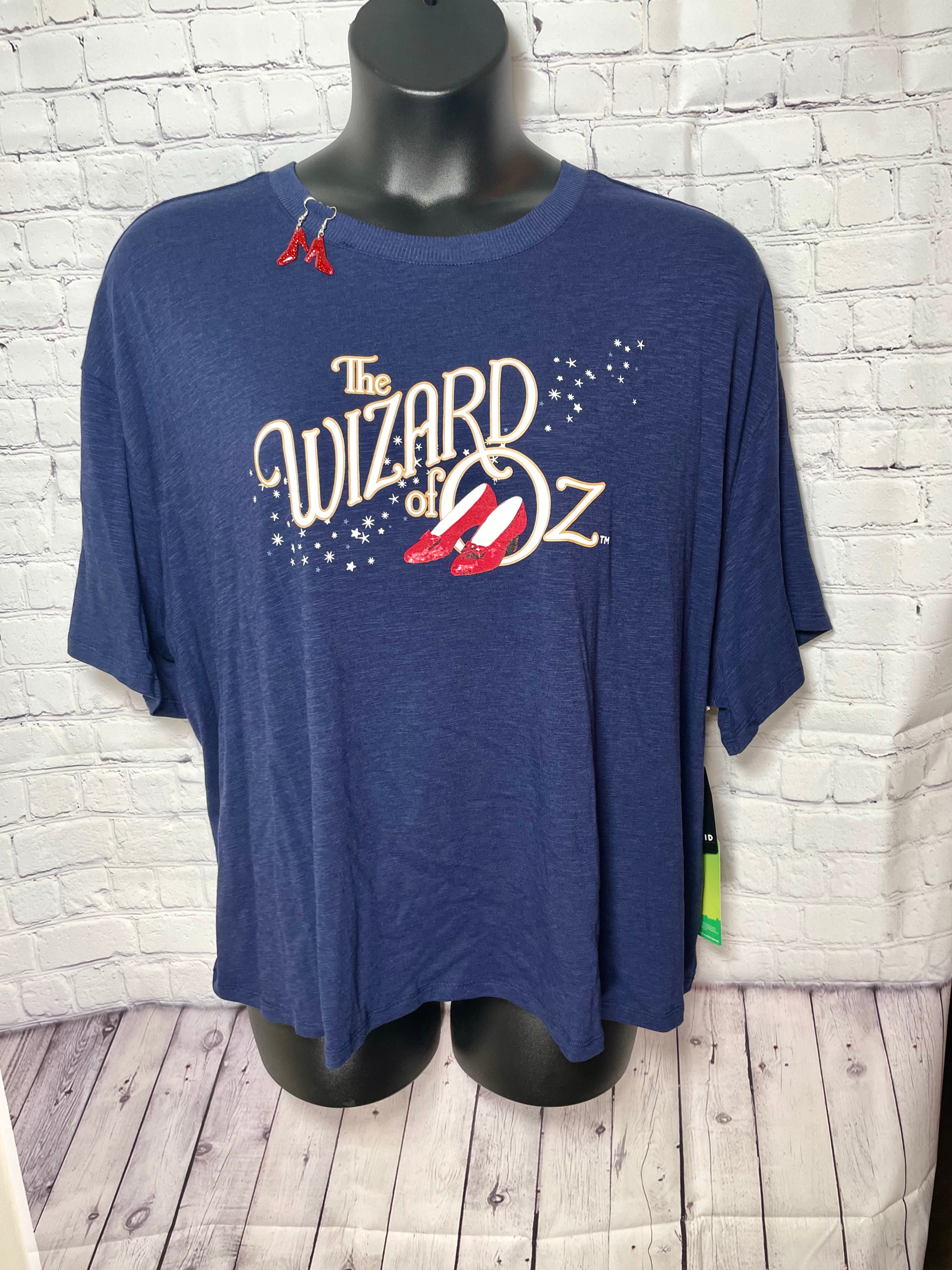 Warner Bros Wizard Of Oz Relaxed Fit Crew Neck Crop Top